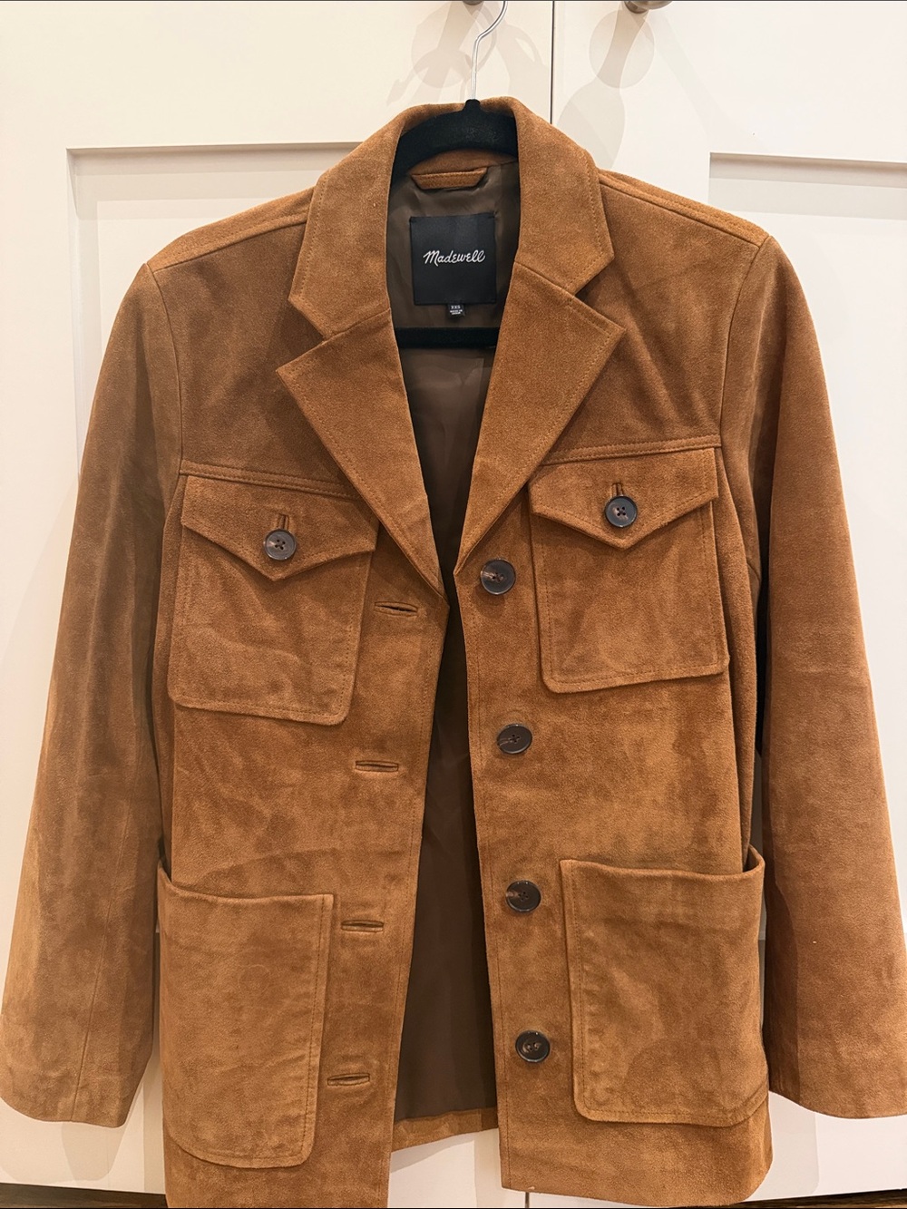 Madewell Suede Chore Blazer in Cognac Brown - Picture 3 of 3